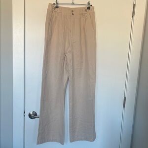 NWT Madewell Wide Leg Harlow Khaki Pants with Pleats